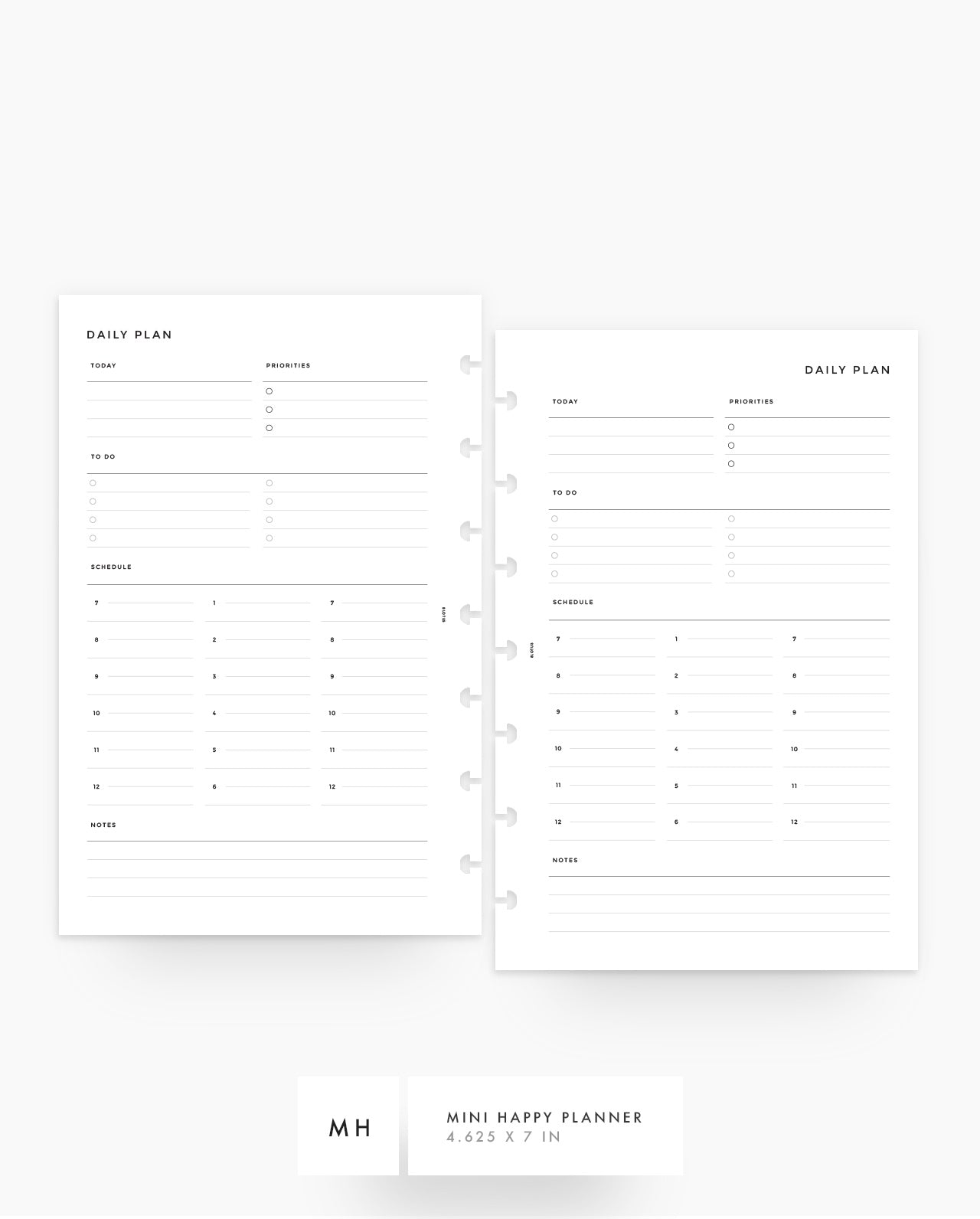 MN056 - DAILY HALF HOUR PLANNER - 18 Hours  - PDF