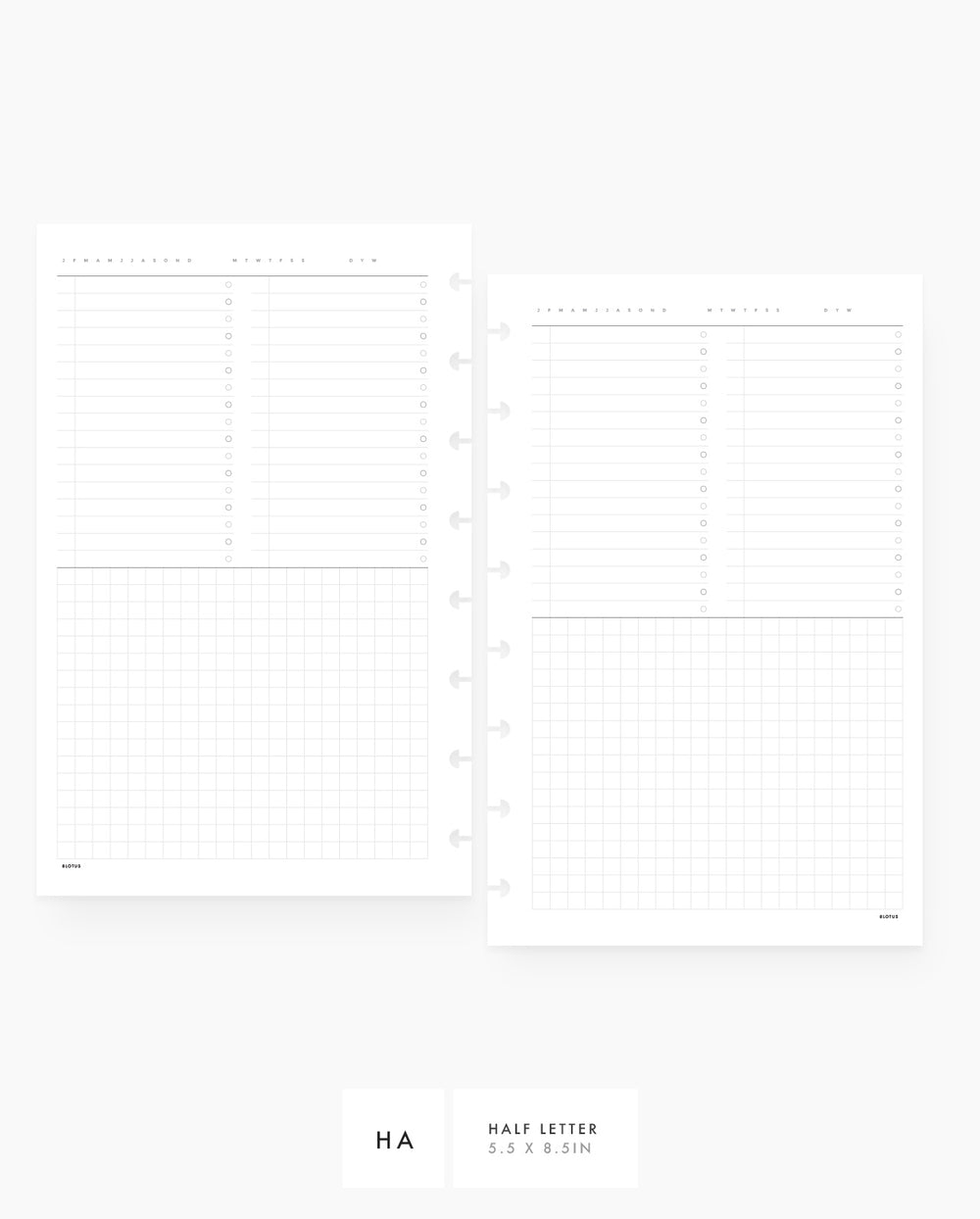 List Schedule Grid Printable Planner Inserts - 8Lotus