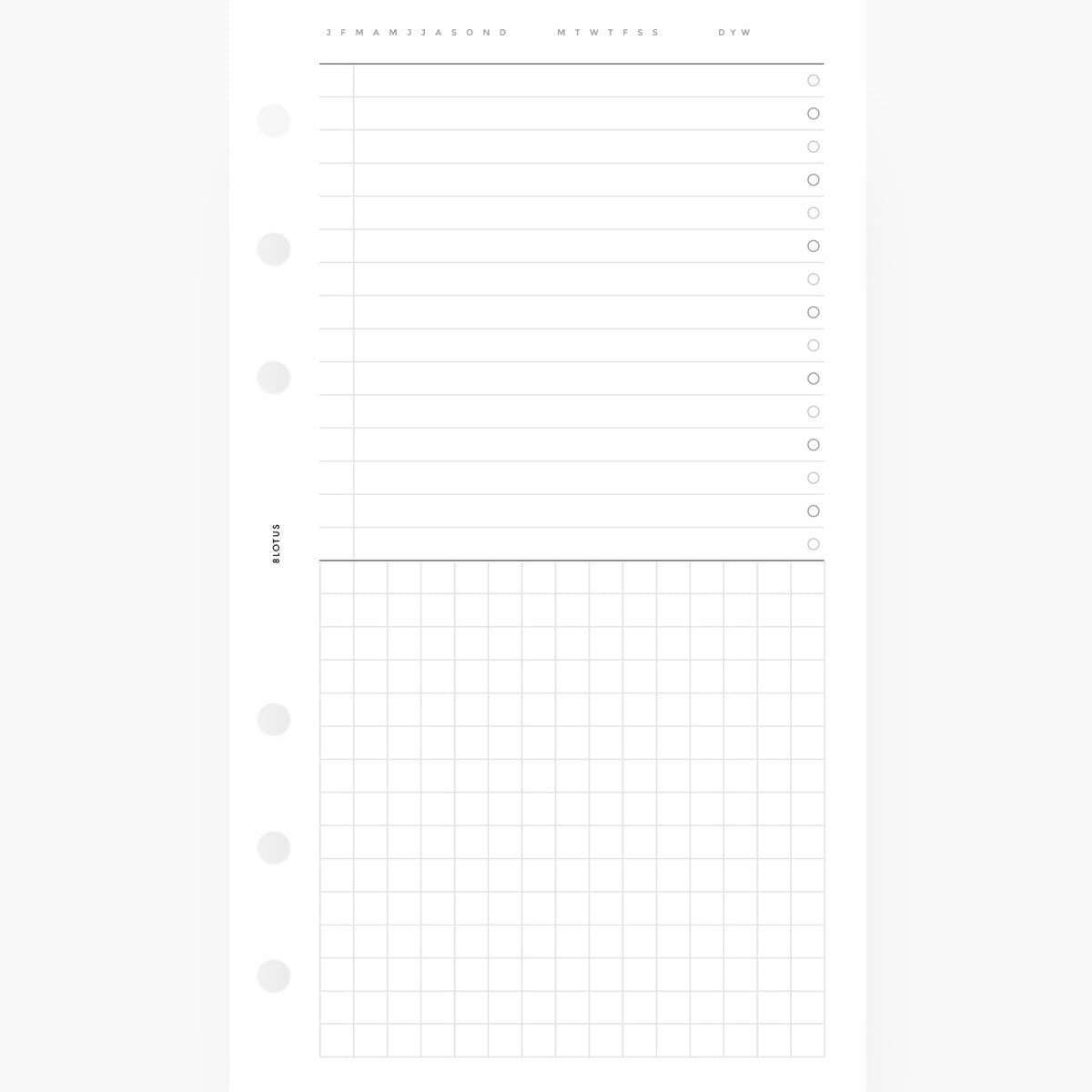 Personal Size Notes Insert with Simple Lines Spaced 1/4, Sized and Punched with 6 Holes for Personal Size Notebooks by Filofax, Louis Vuitton (pm)