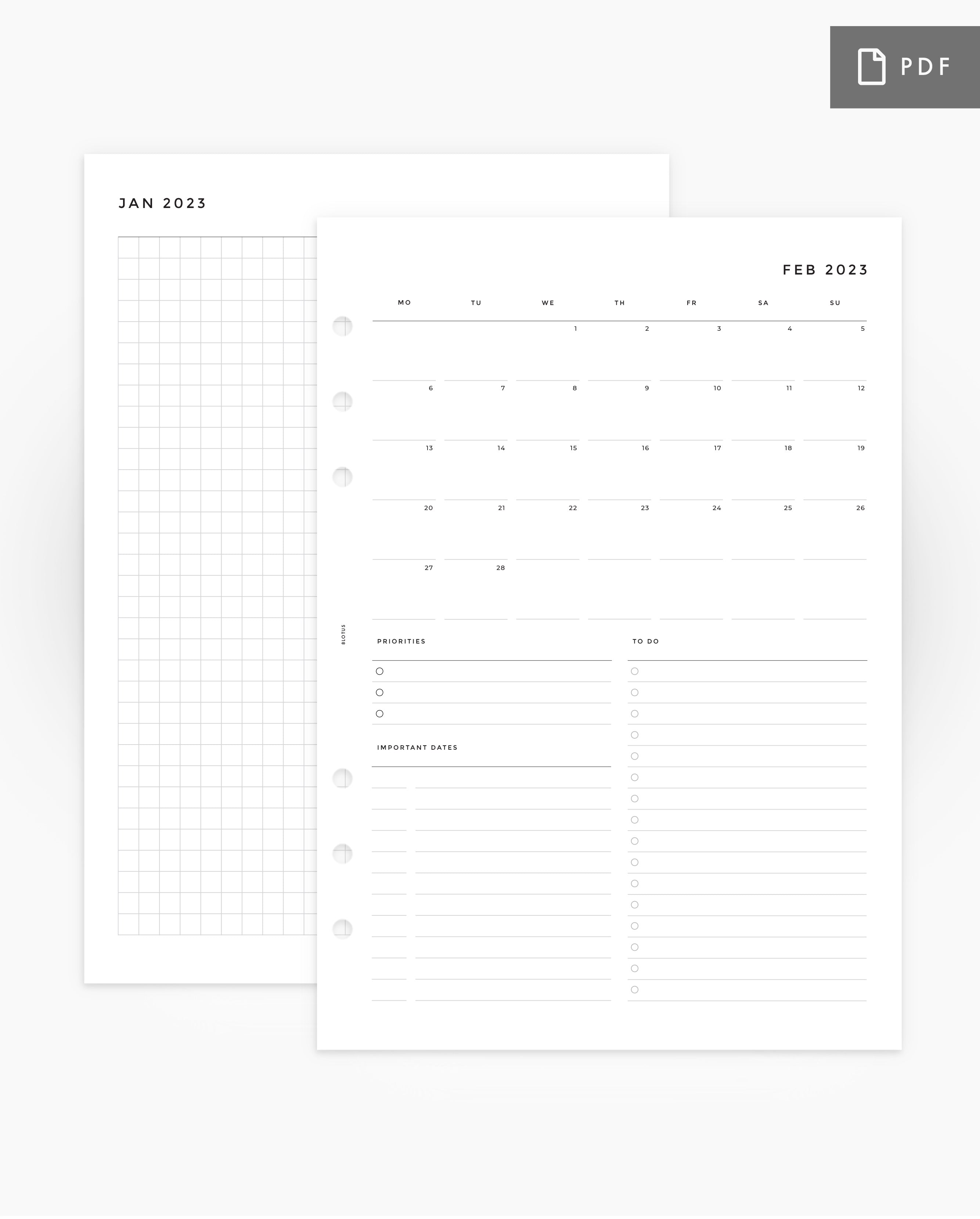 MN074 - 2023 MONTHLY PLANNER - MO2P - PDF