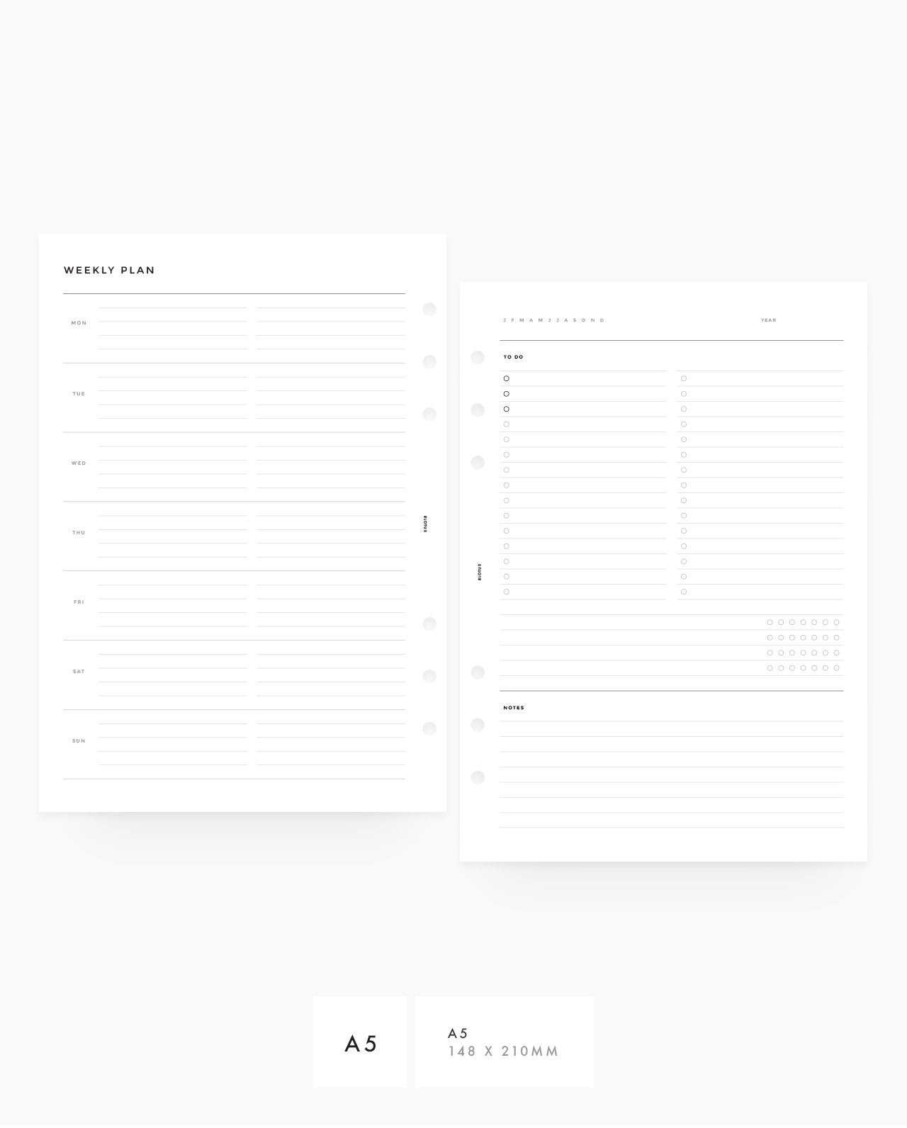 MN075 - WEEKLY HORIZONTAL LIST, TRACKER & NOTES - LINED - PDF