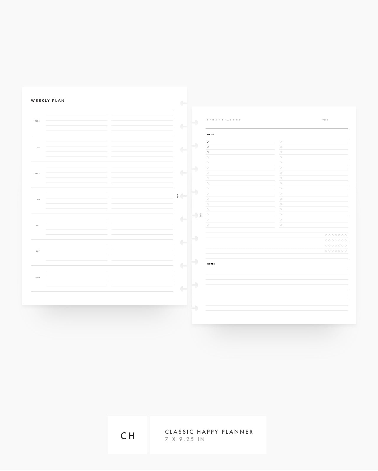 MN075 - WEEKLY HORIZONTAL LIST, TRACKER & NOTES - LINED - PDF