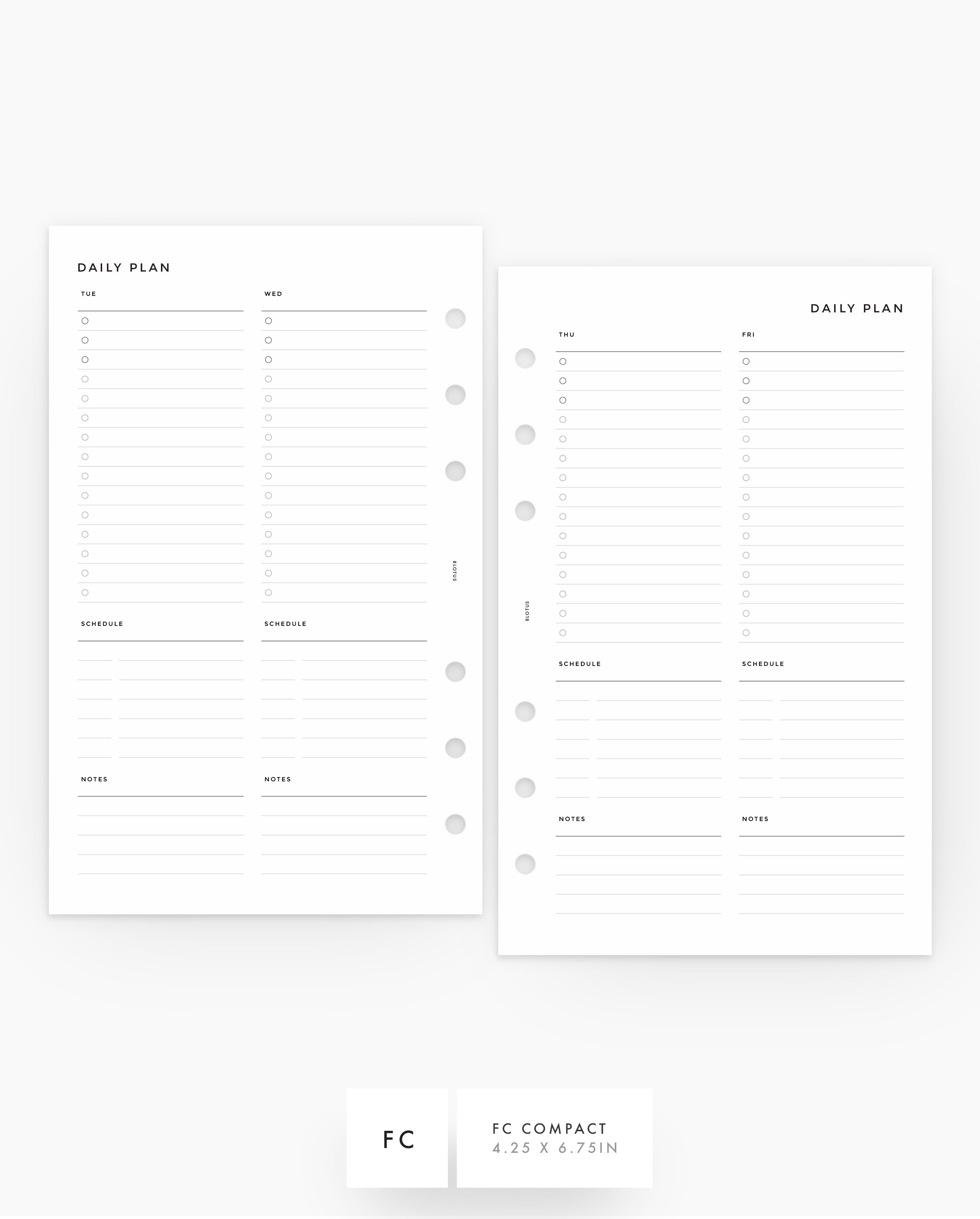 MN080A - COMPACT DAILY PLANNER - TO DO, SCHEDULE, NOTES - 2D01P / WO4P - PDF