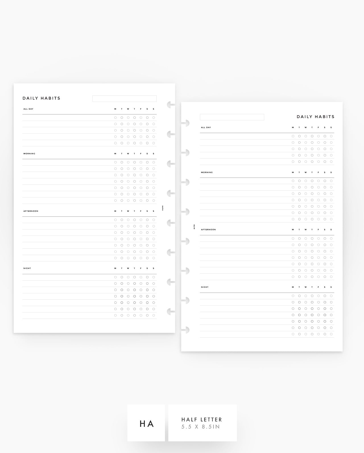 MN103 - Daily Habit Tracker - Sectional - PDF