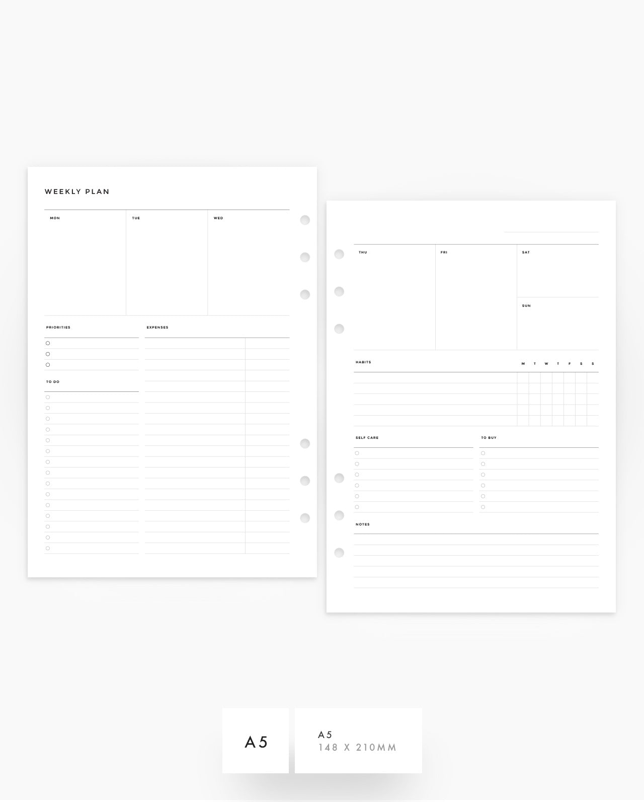 MN048 - Weekly Planner Vertical Box - Detailed - WO2P - PDF
