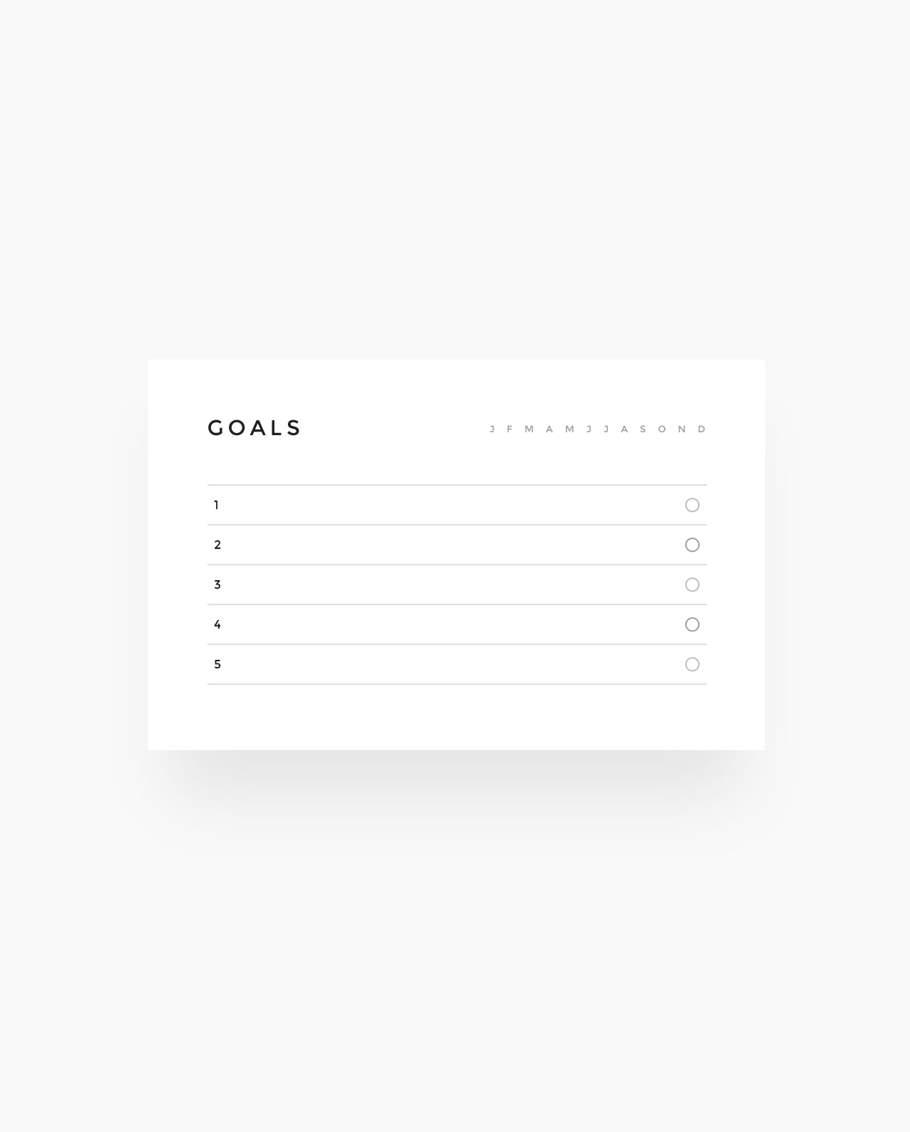 Goals - Wallet Cards