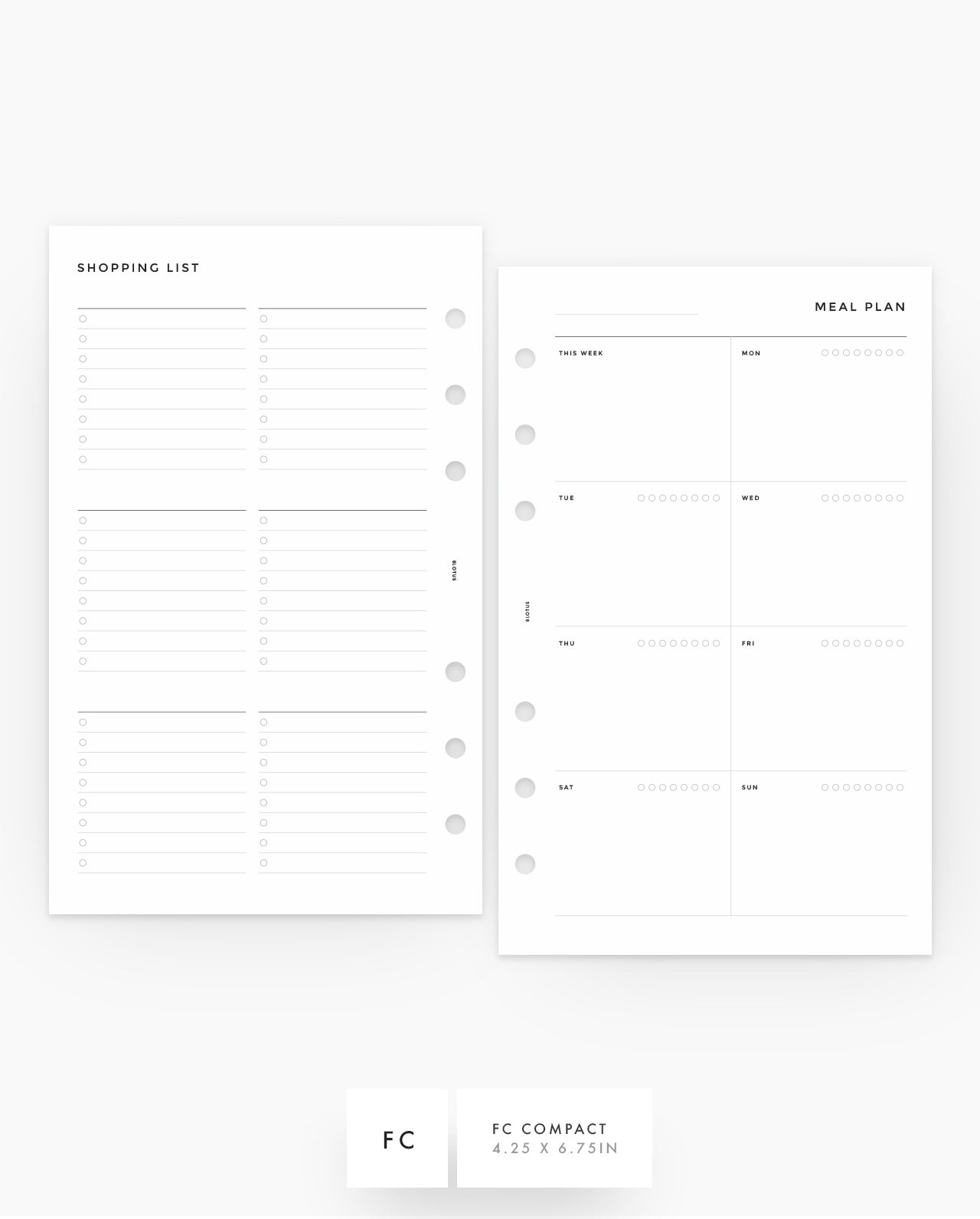 MN037 - Weekly Meal Planner - Shopping List  - PDF