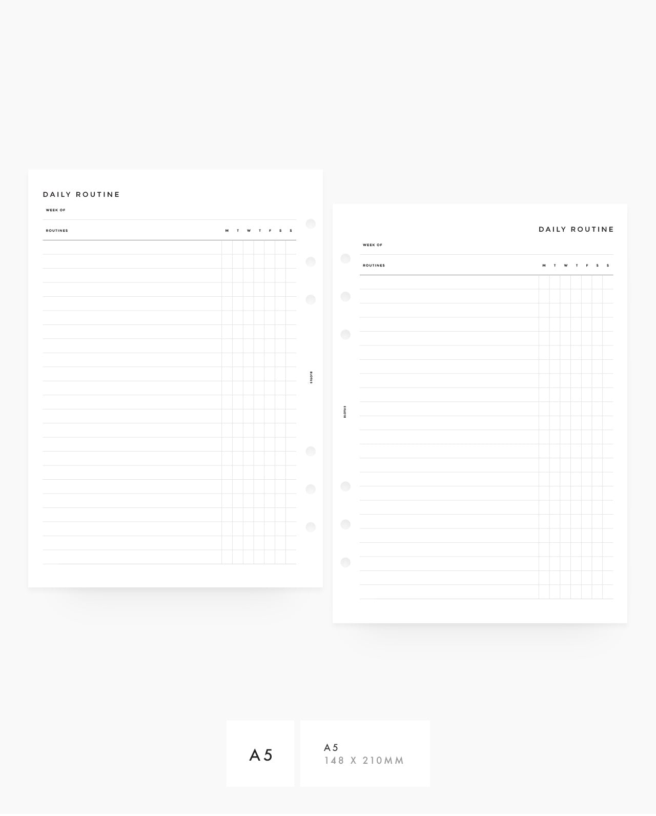 MN045 - Fillable Daily Routines / Habit Tracker - PDF