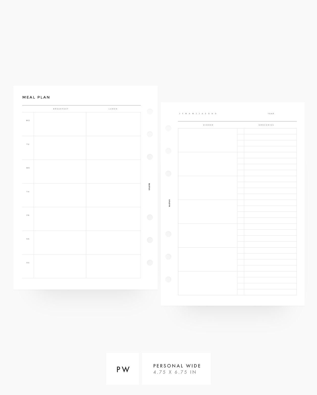 MN030 - Meal Planner Horizontal