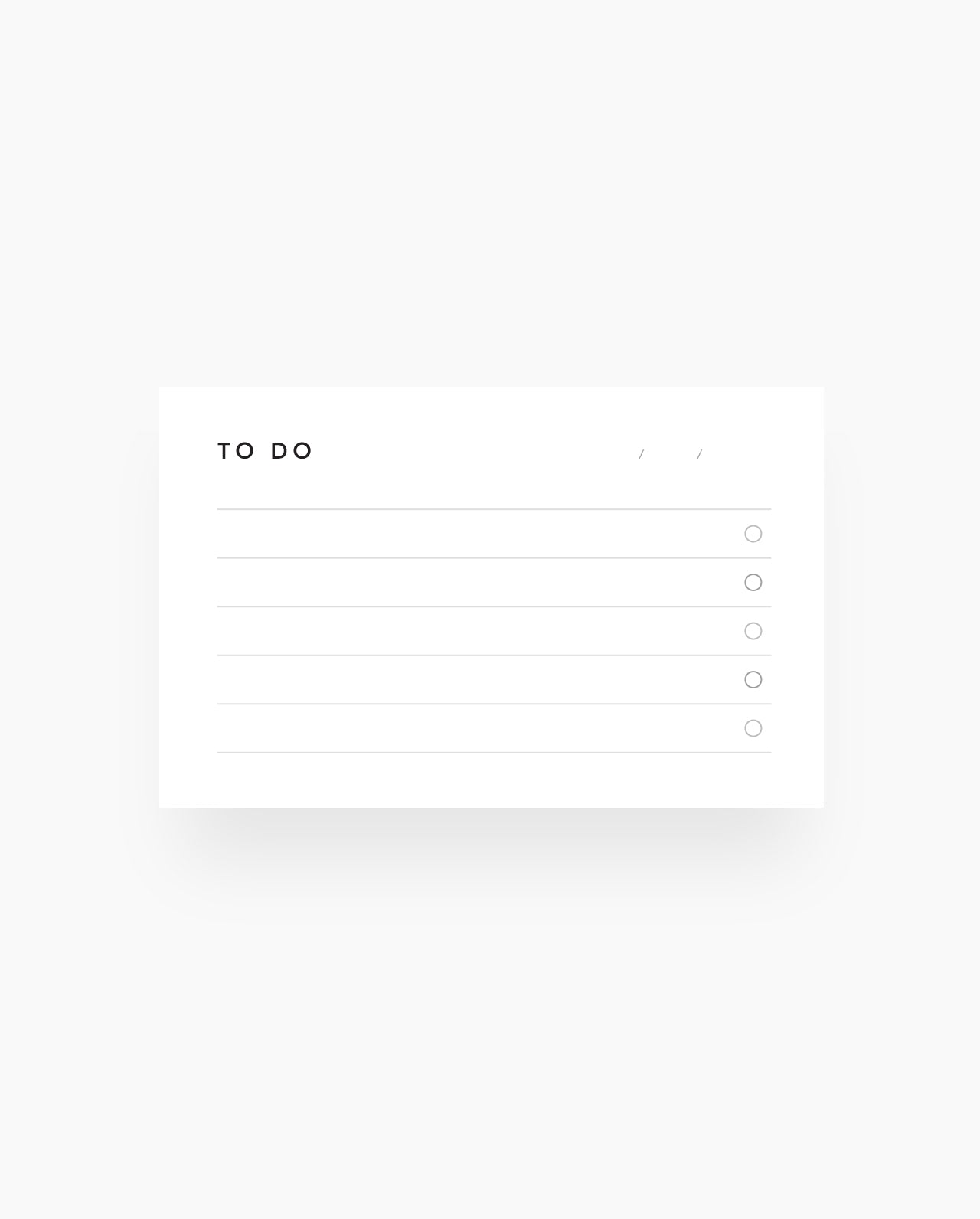 To Do -  Wallet Cards